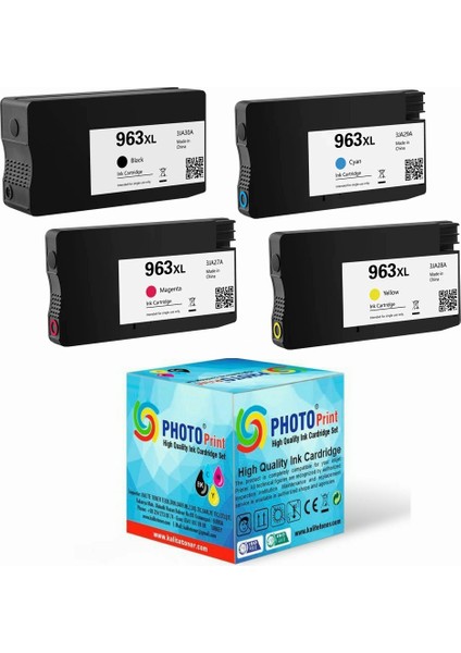 9020 All-In-One 963XL-967XL 4 Renk Muadil Kartuş Set 1.600 Sayfa