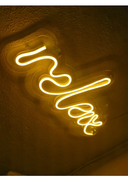 Relax Neon Şekiller Işaret Neon LED Dekoratif Duvar Aydınlatması Neon Duvar Yazısı