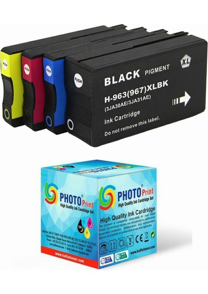 9022 All-In-One 963XL-967XL 4 Renk Muadil Kartuş Set 1.600 Sayfa