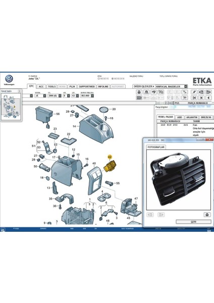 Jetta (2006 -- 2010) Arka Havalandırma Izgarası 1K0819203