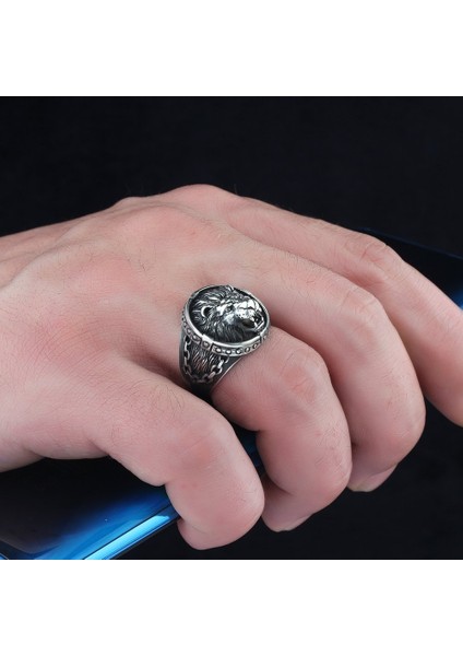 925 Ayar Gümüş 3D Aslan Motifli Taşsız Erkek Yüzük modelleri