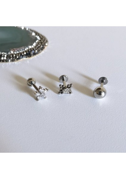 Cerrahi Çelik Piercing Set- 3 Adet - 6 mm