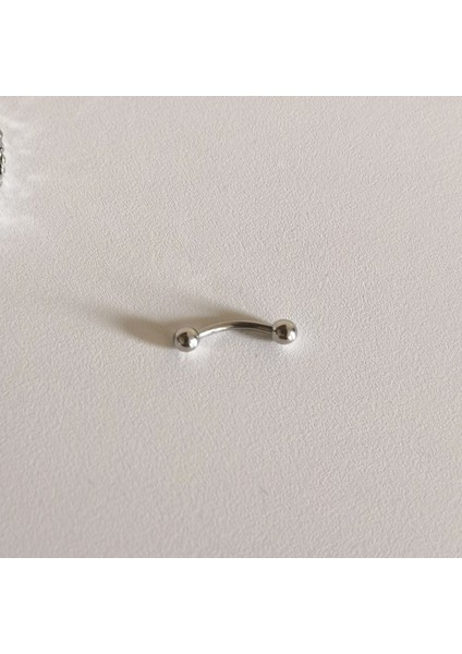Cerrahi Çelik Muz Piercing - Bar Uzunluğu 8 Mm- 1 Adet
