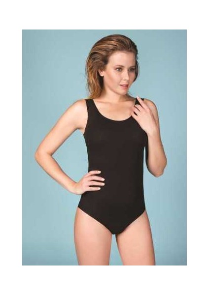 2083 Kadın Kalın Askılı Çıtçıtlı Body