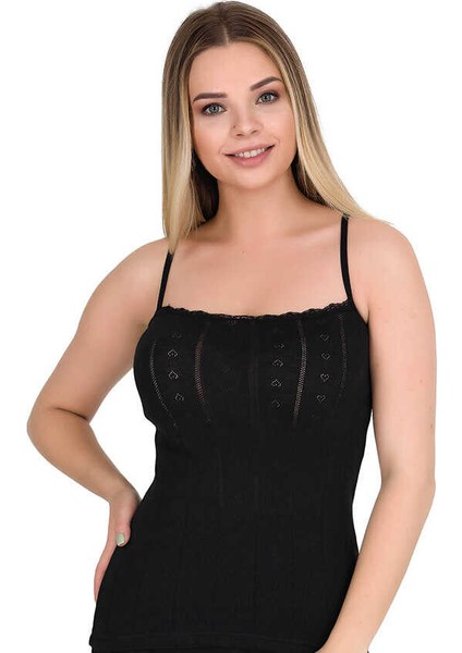 8050 Kadın Dantelli Yaka Ip Askılı Atlet