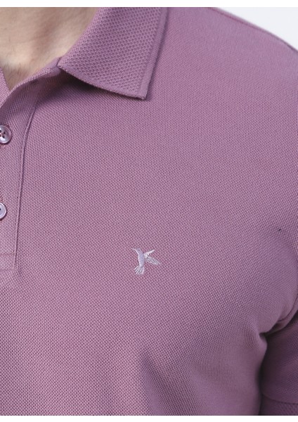 Nobro K Polo Yaka Regular Fit Düz Lila Erkek T-Shirt fiyatları