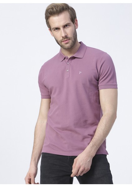 Nobro K Polo Yaka Regular Fit Düz Lila Erkek T-Shirt fırsatları