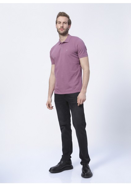 Nobro K Polo Yaka Regular Fit Düz Lila Erkek T-Shirt indirimleri