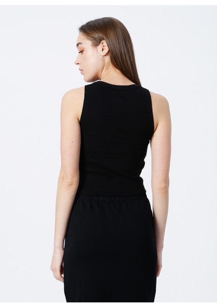 Bisiklet Yaka Fitilli Siyah Kadın Atlet K-BERN fırsatları