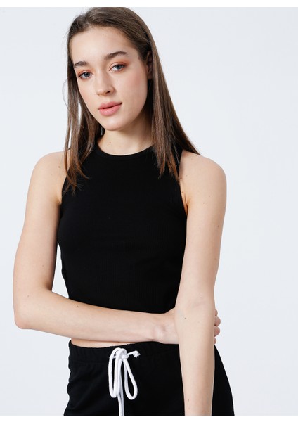 Bisiklet Yaka Fitilli Siyah Kadın Atlet K-BERN indirimleri