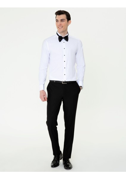 Erkek Beyaz Slim Fit Smokin Gömlek 50246041-VR013