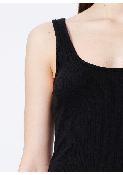 U Yaka Fitilli Siyah Kadın Atlet K-LORKA fiyatları