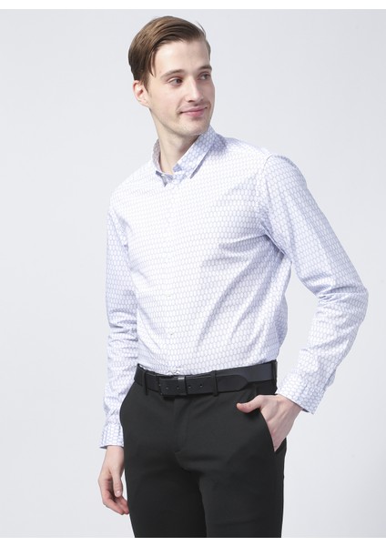 Gm1007100425 Klasik Yaka Slim Fit Düz Mavi Erkek Gömlek fırsatları