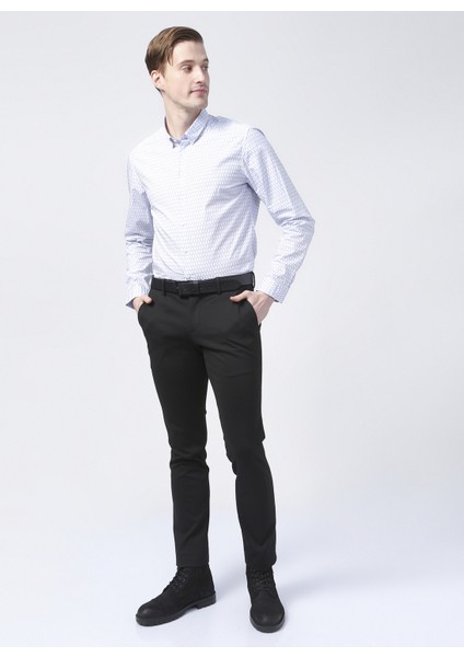 Gm1007100425 Klasik Yaka Slim Fit Düz Mavi Erkek Gömlek indirimleri