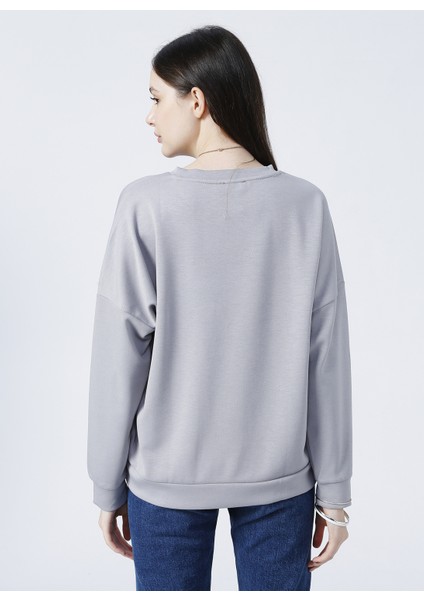 Homewear Koleksiyonu Gri Kadın Sweatshirt