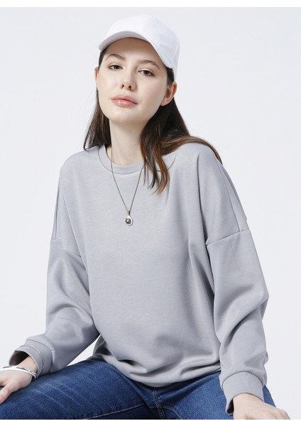 Homewear Koleksiyonu Gri Kadın Sweatshirt