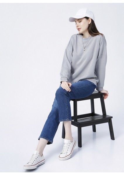 Homewear Koleksiyonu Gri Kadın Sweatshirt