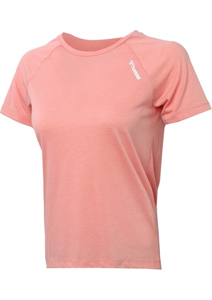 911314-2098 Bisiklet Yaka Regular Fit Düz Açık Pembe Kadın T-Shirt