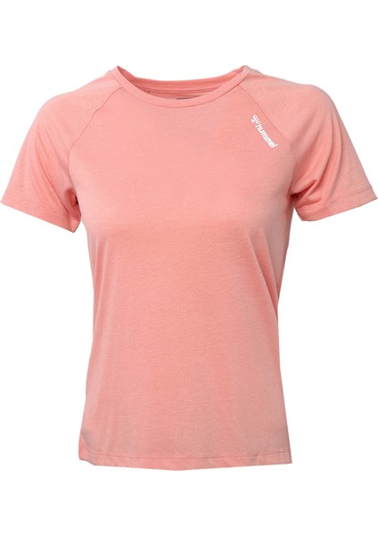 911314-2098 Bisiklet Yaka Regular Fit Düz Açık Pembe Kadın T-Shirt
