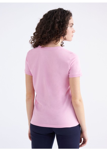 Logo Cabou Kadın Şeker Pembe Regular Fit Tişört fiyatları