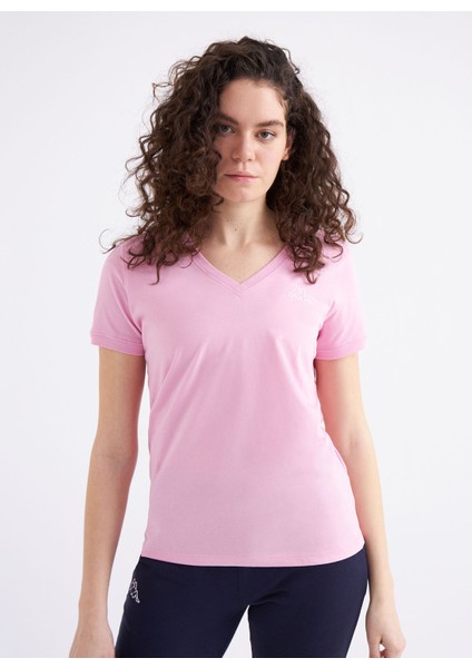 Logo Cabou Kadın Şeker Pembe Regular Fit Tişört indirimleri