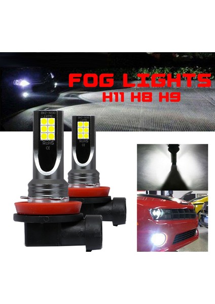 2 Adet Araba H11 H8 H9 Cob 60W 6000K LED Far Sis Ampulleri Halojen Kiti Değiştirin Temizle Beyaz Işık (Yurt Dışından) modelleri