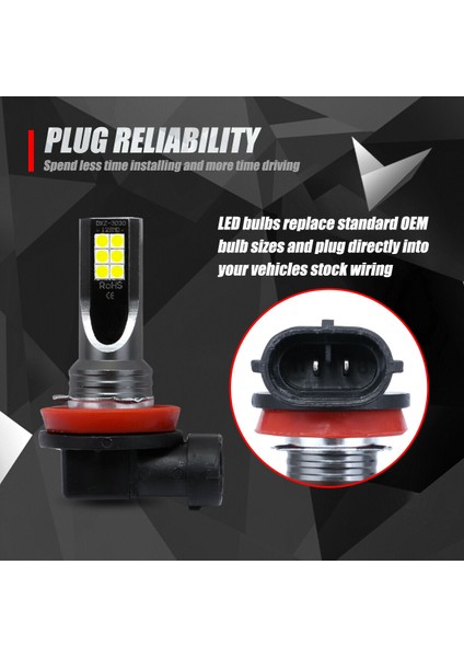 2 Adet Araba H11 H8 H9 Cob 60W 6000K LED Far Sis Ampulleri Halojen Kiti Değiştirin Temizle Beyaz Işık (Yurt Dışından) indirimleri