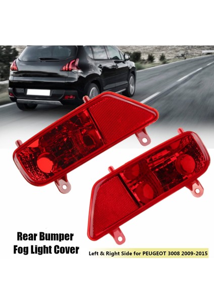 Araba Arka Tampon Sis Farları Peugeot 3008 Için Yansıtıcı Işıklar 2009 2010 2011 2012 2013 2014 2015 5.0 2 R (Yurt Dışından)