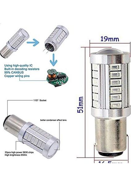 4 Adet Kırmızı 1157 P21/5 W BAY15D Süper Parlak 33 Smd 5630 5730 LED Oto Fren Lambaları Sis Lambası 21/5 W Araba Gündüz Çalışan Işık Durdurma Ampulleri (Yurt Dışından) modelleri
