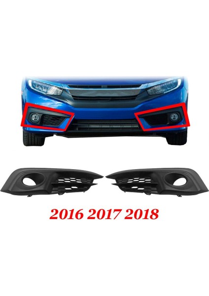 Honda Civic 2016-2018 Için Sis Farı Trim 2 Sürücü ve Yolcu Tarafı Seti (Yurt Dışından) fiyatları