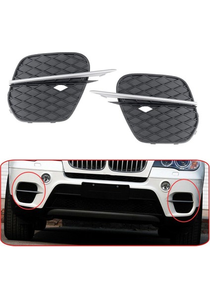 Shuai Yan 1 Çift Ön Tampon Grille Kapak Grill Trim -Bmw X5 E70 2011-2013 51117222859 51117222860 (Yurt Dışından)