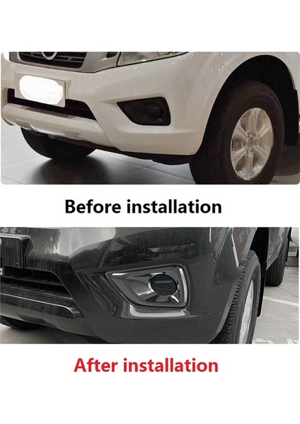 Nissan Navara Için NP300 2016-2021 Karbon Fiber Araba Ön Sis Işık Lambası Dekoratif Çerçeve Kapak Trim Sticker Aksesuarları (Yurt Dışından) modelleri