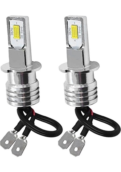 2x H3 Süper Parlak LED Far Sis Lambası Sürüş Lambası Ampul Kiti 6000K Beyaz 100W (Yurt Dışından)