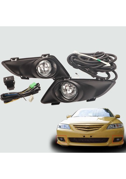 Mazda 6 2003-2005 Için Kablolama Kiti ile Ön Sağ ve Sol Temizle Sis Farları Lamba Lensi (Yurt Dışından)