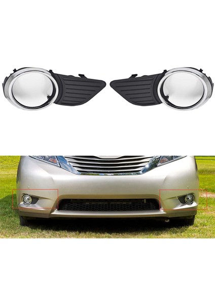 Toyota Sienna Xle 2011-2015 Için Ön Sis Işık Lambası Krom Çerçeve Trim Yolcu Yan 5212708030 52030-08010 TO1039146 (Yurt Dışından) fiyatları