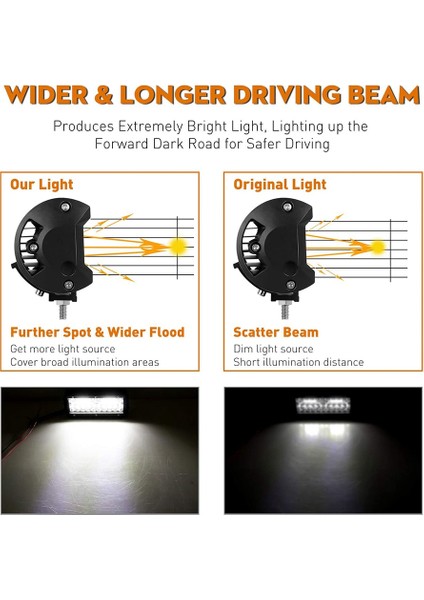4 x 240W 7ınch LED Işık Çubuğu 24000LM LED Spot Sel Combo Işın Suv Utv Pickup Boat Için Su Geçirmez Off Road Çalışma Işığı (Yurt Dışından) indirimleri