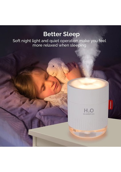 500ML USB Cool Mist Nemlendirici-Beyaz (Yurt Dışından)