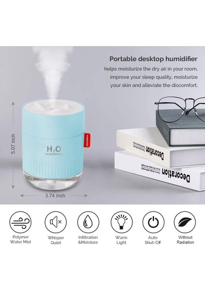 500ML USB Cool Mist Nemlendirici-Mavi (Yurt Dışından) fiyatları
