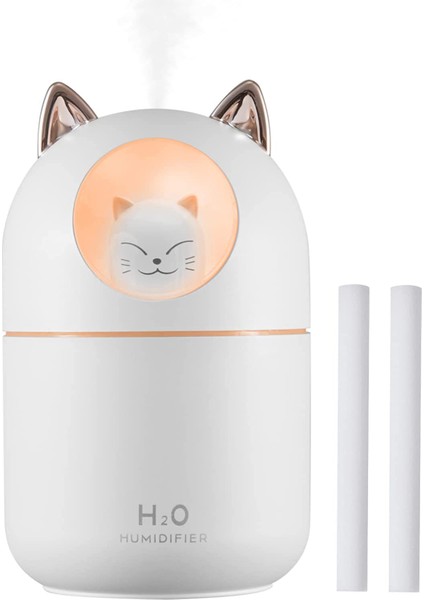 Gece Lambalı 300ML USB Nemlendiriciler -Beyaz (Yurt Dışından)