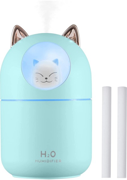 Gece Işıklı 300ML USB Nemlendiriciler - Mavi (Yurt Dışından)