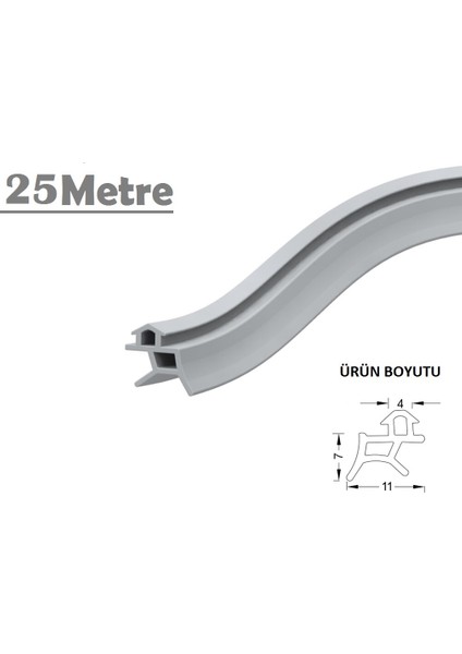 Fitil Pvc Kapı Pencere Contası Pvc Doğrama Fitili 25 Metre Gri