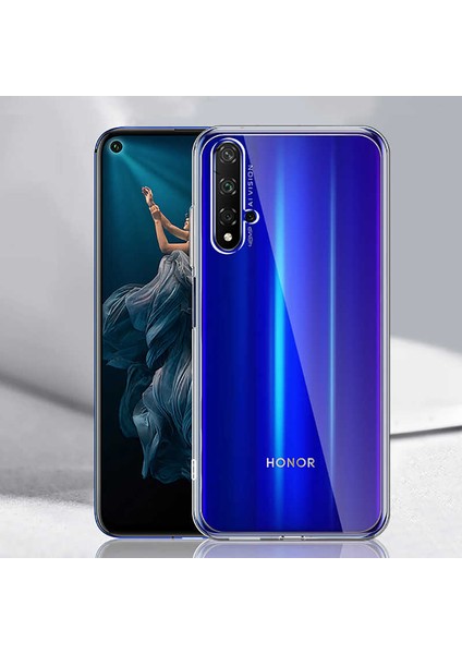 Huawei Honor 20 Kılıf Ultra Şeffaf Elastik Kılıf Renksiz