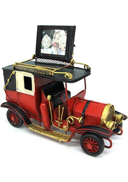 Dekoratif Çerçeveli Antika Model Metal Araba