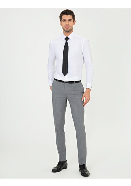 Erkek Beyaz Slim Fit Klasik Gömlek 50251691-VR013 fırsatları