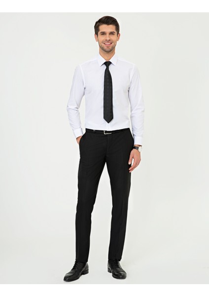 Erkek Beyaz Slim Fit Uzun Kollu Klasik Gömlek 50251670-VR013