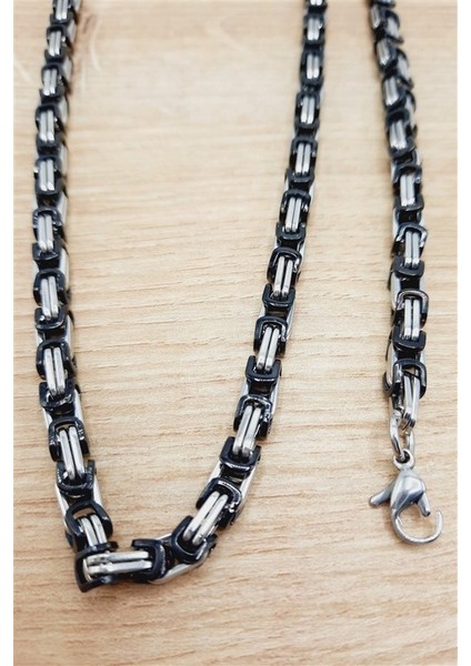 Çelik Kral Kolye ve Bileklik Set Iki Renk Siyah Livs ÇK-29-0010 modelleri