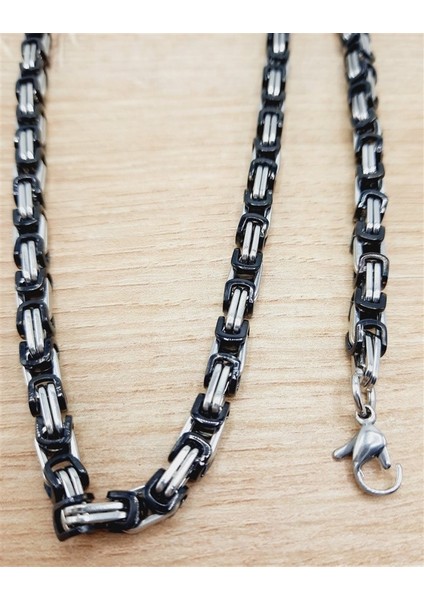 Çelik Kral Kolye ve Bileklik Set Iki Renk Siyah Livs ÇK-29-0010 fırsatları