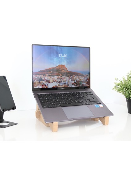 Ahşap Laptop Standı - 13" - 14" Laptoplar Ile Uyumlu - Laptop Yükseltici - Wls6