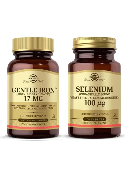 Gentle Iron 17 Mg 90 Kapsül+Solgar Selenium 100 Tablet