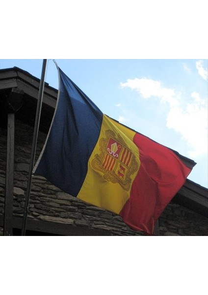 Andorra Gönder Bayrağı Raşel Kumaş 150X225 cm